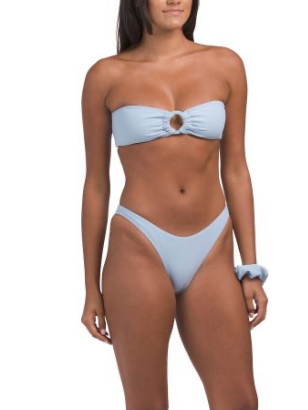 Wilo the label bandeau swim set Blue fog